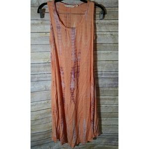 Soft Surroundings Orange Tie Dye Dress